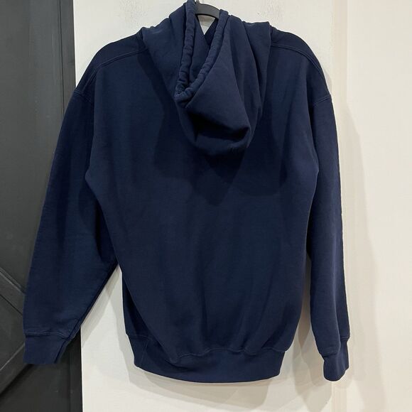 Girl Scouts Embroidered Patch Navy Drawstring Pullover Hoodie Size Medium - Picture 4 of 5